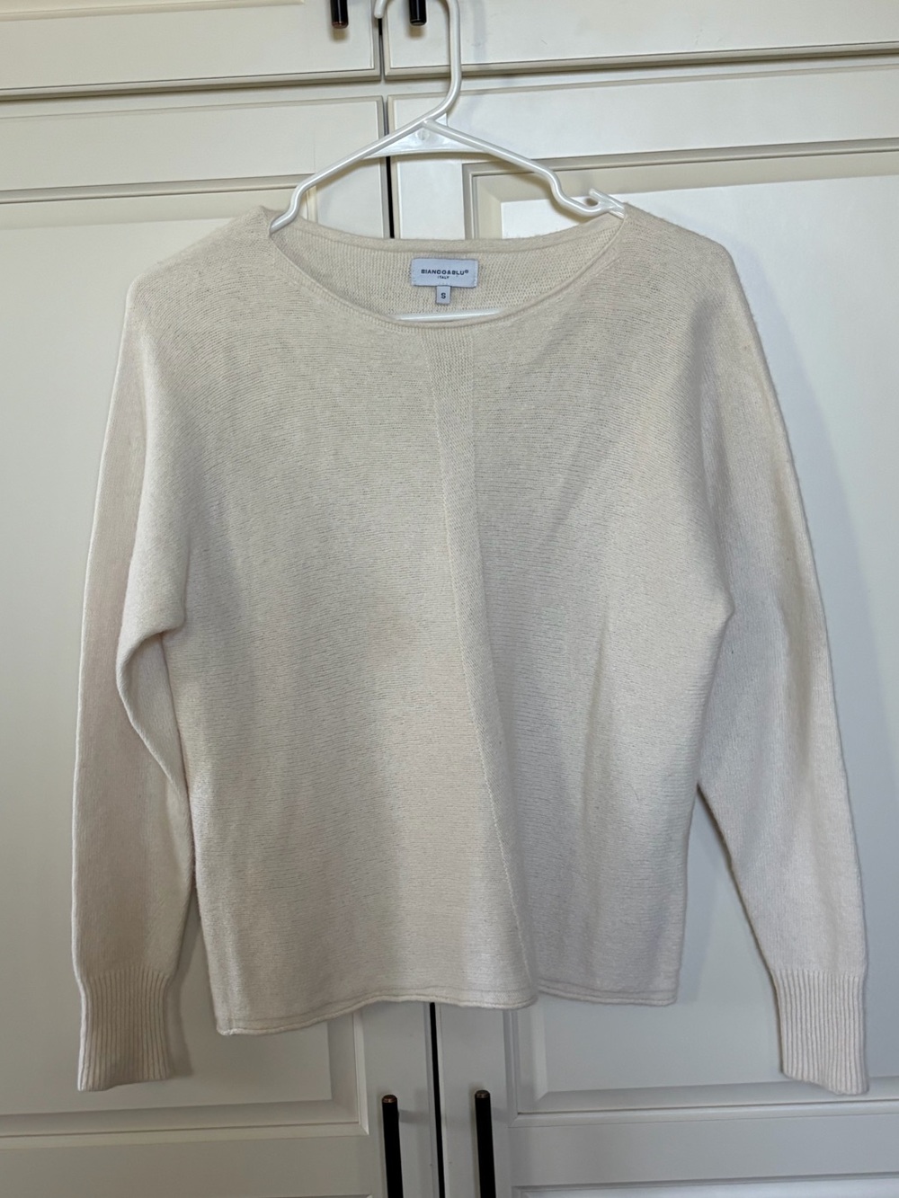 Bianco & Blu Ivory Merino Wool/Cashmere Blend Sweater- Italian Made- Women’s S